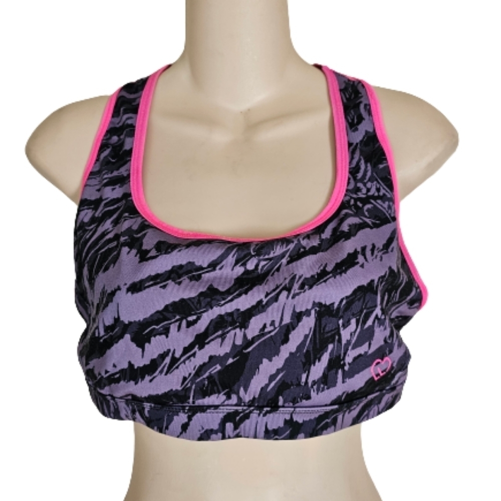 Live Love Dream By Aeropostale Pink Gray  Racerback Sports Bra Size Womens Large